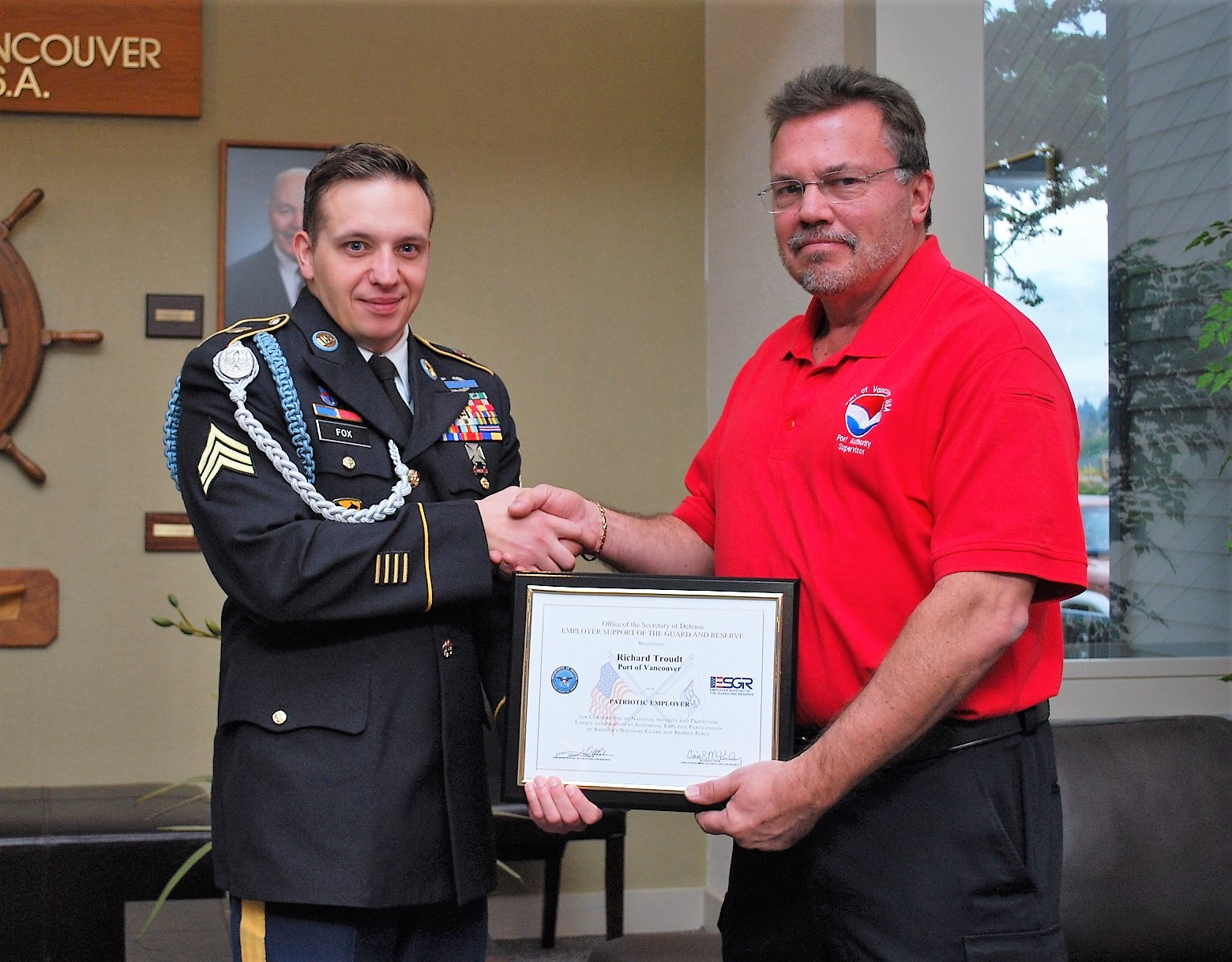 Port Of Vancouver USA Staff Receive Department Of Defense Patriot Award ...